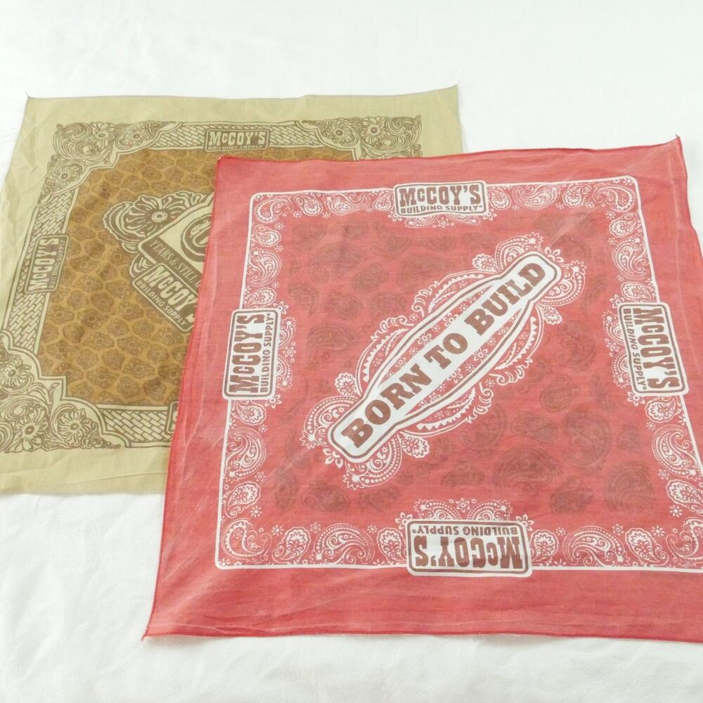 McCoy's Building Supply Bandana Lot 20" x 20" Work Utility Contstruction Western